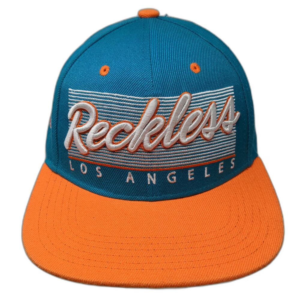 Young & Reckless Snapback Blue Orange One Size Los Angeles Reckless Script Hat